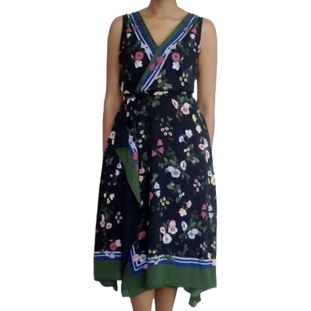 Ann Taylor Black Sleeveless Floral Dress